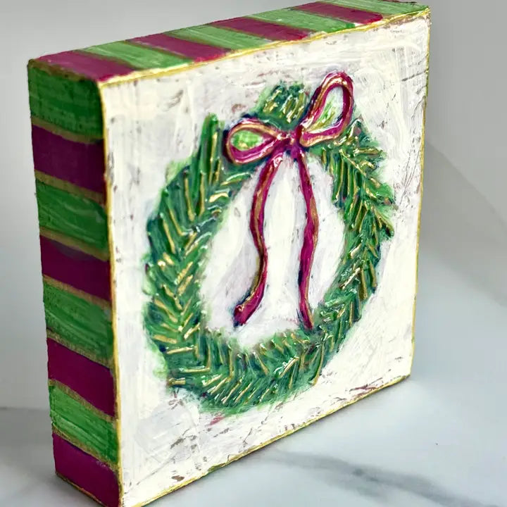 Christmas Wreath Handpainted Art