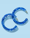 Confetti Hoop Earrings in Blue