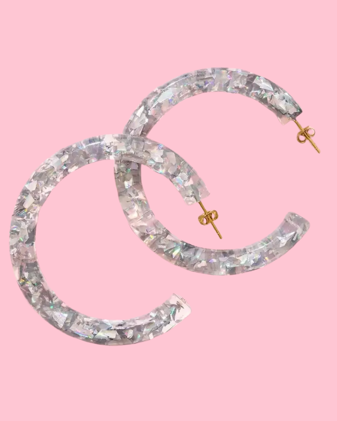Confetti Hoop Earrings in Silver