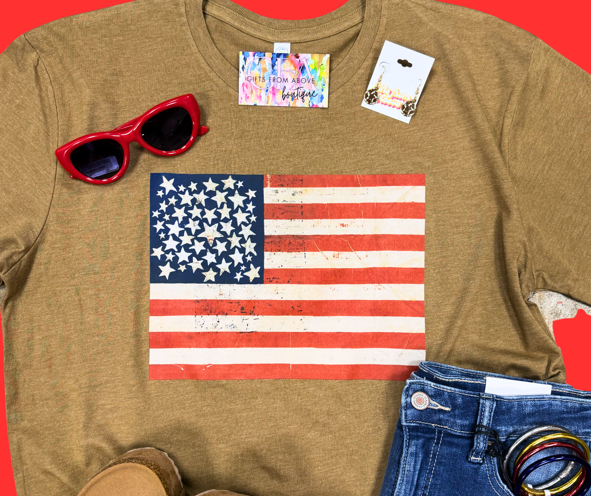 Vintage American Flag Tee