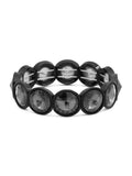 Round Crystal Stretch Bracelet-Black
