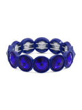 Round Crystal Stretch Bracelet-Cobalt