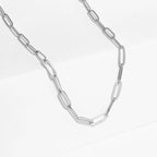 Stainless Steel Paperclip Chain Necklace 16"