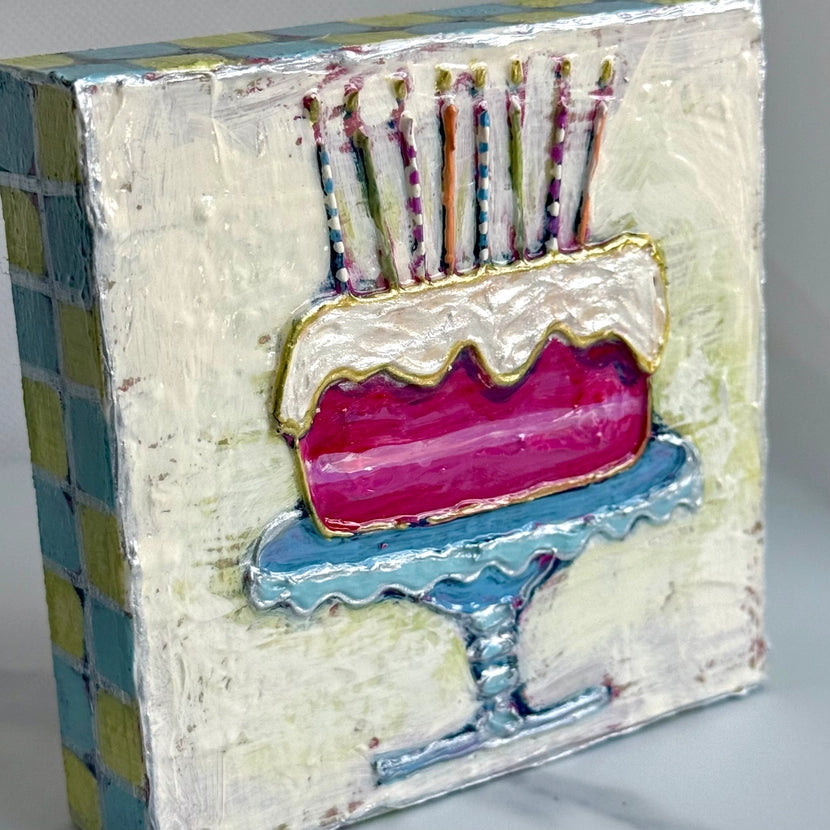 Birthday Cake Handpainted Art