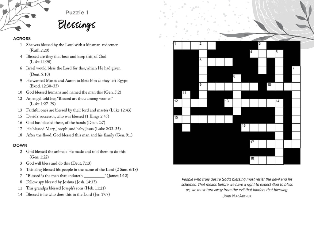 Bible Blessing Crossword
