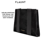 Black Crocodile Leather Everyday Tote Bag with Pouch