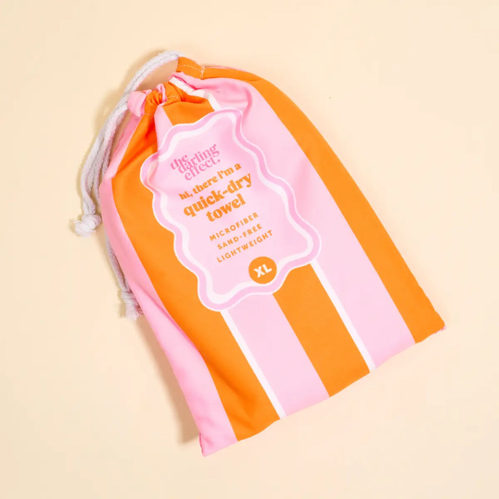 Quick Dry XL Beach Towel Sicily Stripes in Pink