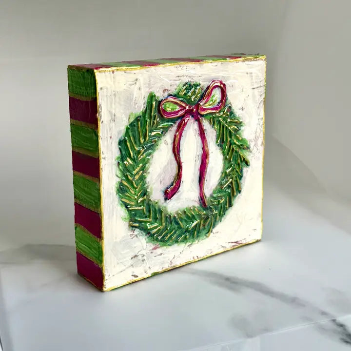 Christmas Wreath Handpainted Art