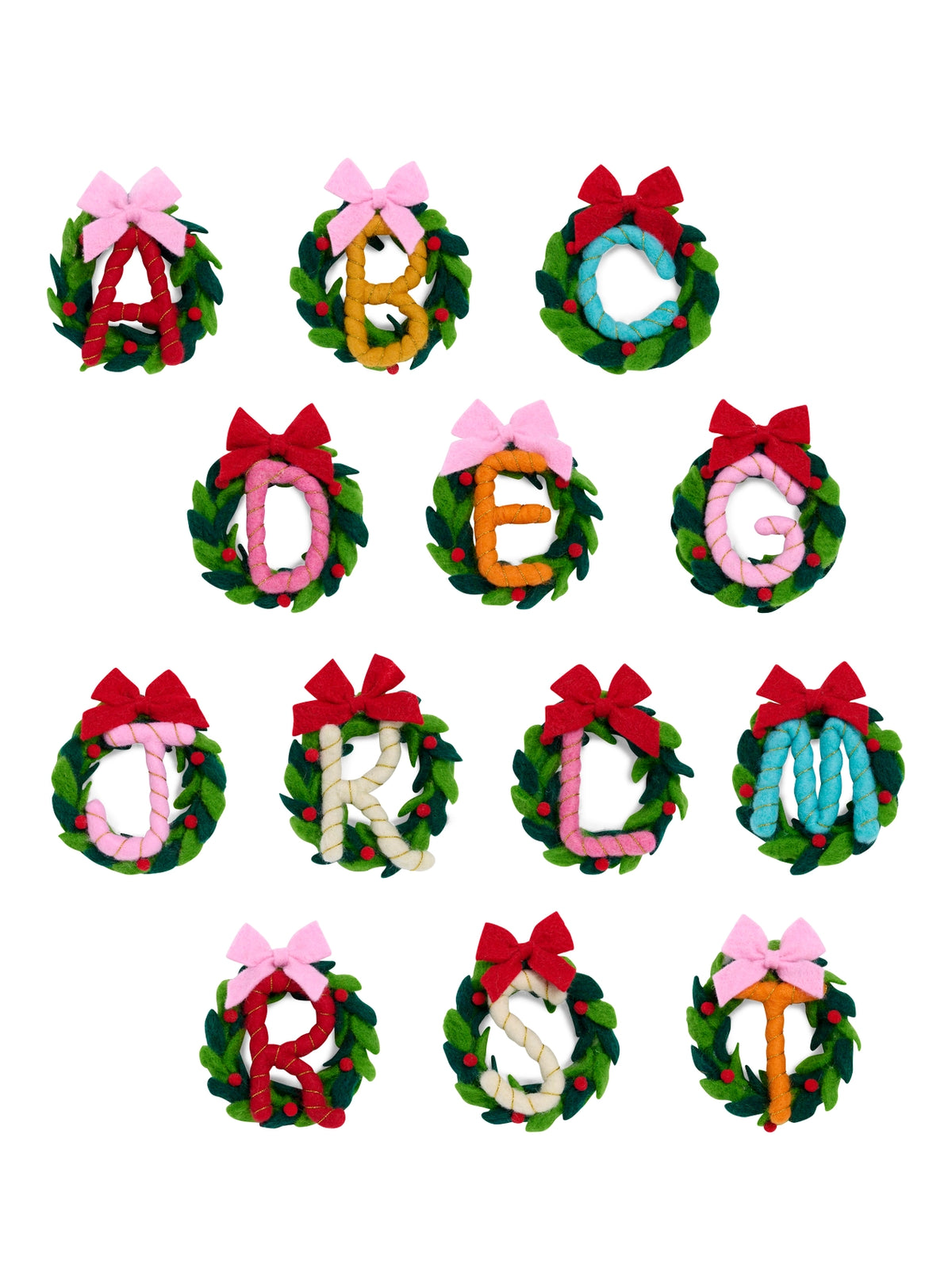 Merry Monogram Wreath Ornament