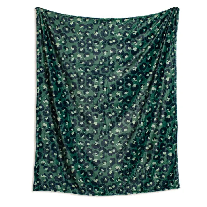 Green & Navy Leopard Throw