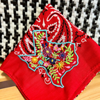 Texas  Floral Embroidered Bandana
