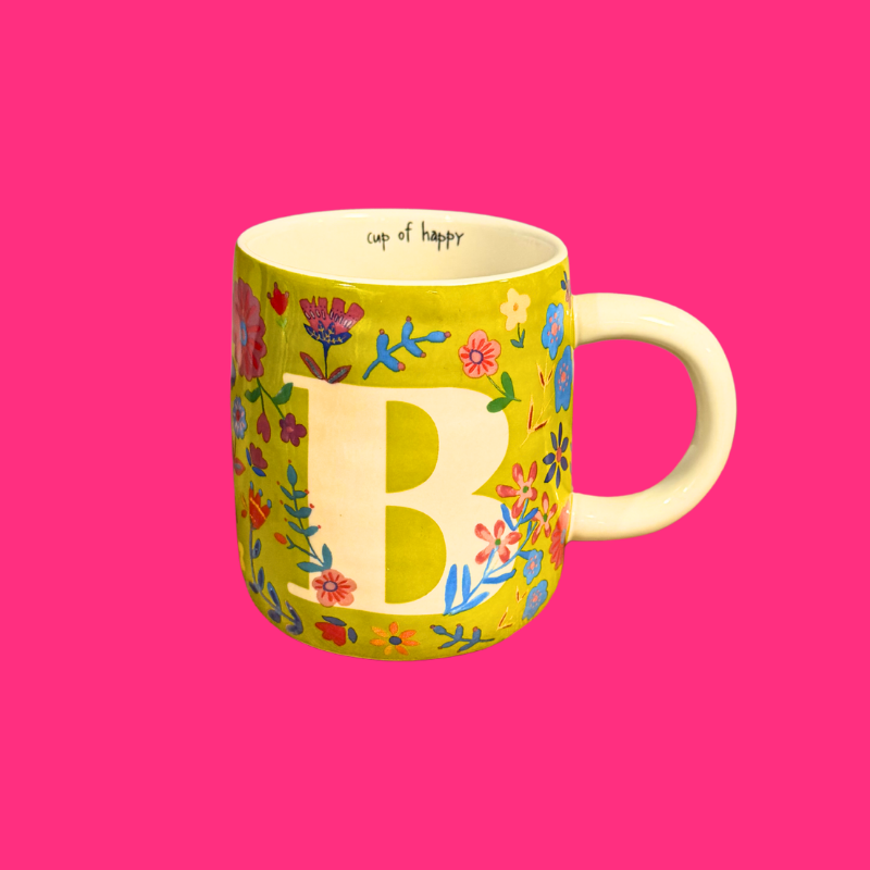 Floral Initial Mug by Natural Life