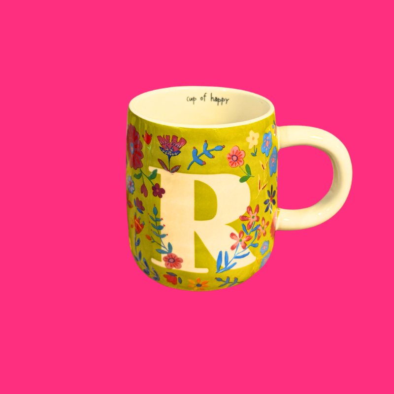 Floral Initial Mug by Natural Life