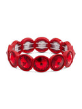 Round Crystal Stretch Bracelet-Red