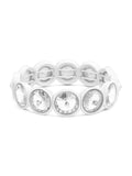 Round Crystal Stretch Bracelet-White